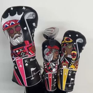 Golf Wood Cover Poker For Driver Fairway Hybrid Waterproof Protector Set PU Leather Soft Durable Golf Gift