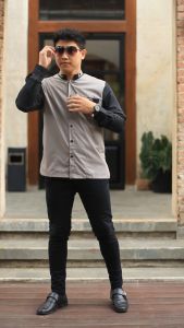 Koko Gus Azmi Sliser Samping - Koko Kualitas Premium - Bahan Tradisional Berkualitas - Tampil Keren dan Berwibawa - Siap Pesan Seragam Partai Besar (Size S-XL) (Brand Bin Ahmad)