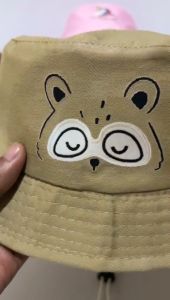 topi bucket anak motif rakun topi ember anak perempuan lucu topi bundar anak laki laki 1-7 tahun