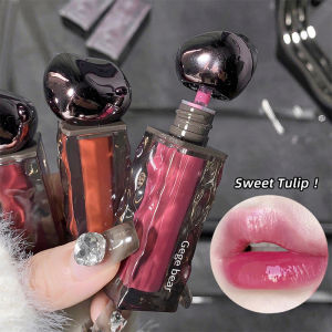 Dark Purple Lip Gloss Water Light Long Lasting Clear Moisturize Mirror Pink Peach Lip Tint Non Stick Cup Liquid Lipstick Makeup