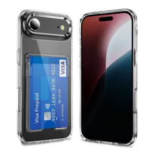 Luxury Transparent Card Slot Holder Wallet Case For iPhone 17 16 15 14 13 12 11 Pro Max Plus Shockproof Clear Hard Acrylic Cover