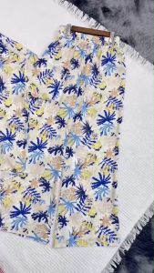 P22414 Set 2 ชิ้น #ลายใบไม้ เสื้อปกฮาวาย + กางเกงขายาว