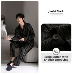 JIALEFEN | Mens Autumn Spring Cool Silk Feeling Sleepwear Modal