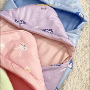 [NEW MOTIF] Cuit x Kintakun Selimut Bayi Topi Lembut - Baby Hoodie Blanket On The Go Digital Printing 75 x 75 cm