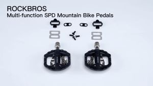 【Local Delivery】ROCKBROS Cleats Pedal Sealed Bearing Self-Locking MTB Pedal Ultralight Dual Purpose Nylon Flat Pedal Bike Accessories