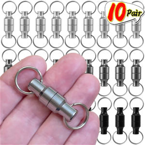 10Pairs Pockets Keychain Magnet with Iron Rings for Hanging Key Jewelry Holder Travel Office Magnet Ring Portable Storage Tool