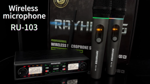 RAYHAYES Wireless Dual Microphone UHF Channels Multiple colors in RGB Karaoke Microphone for Party Gift