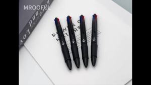 MROOFUL | 24 Chiếc Bút Bi Đa Năng Có Thể Thu Vào 4 Trong 1 0.7 Mm Có Thể Thay Thế Được Đổ Lại Trường Học Viết Tiếp Liệu 4 Màu