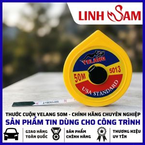 Thước Cuộn Vải 50 Mét Hiệu YELANG Vỏ Bằng Nhựa ABS Bền Bỉ Dây Thước Bằng Vải Sợi Chống Giãn Nở Tốt Tích Hợp Tay Quay Tiện Dụng Để Thu Hồi Dây.