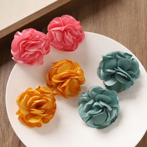 Beachy Chic Floral Stud Earrings Silver Needle Womens Fashion Jewelry Sweet Style Non Novelty Embroidery Plant Floral