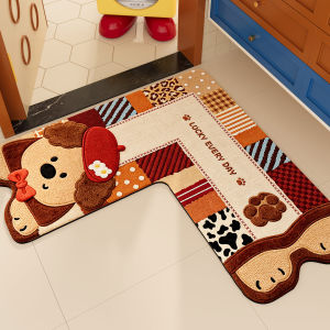 ZHIBAIJIA | Vintage Cute Plaid Slip-resistant Dog Bathroom Mat