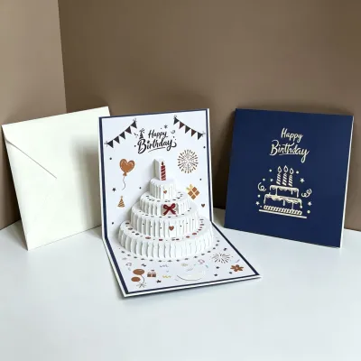 3D Light & Music Birthday Greeting Card Paper Carving