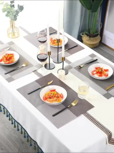 European Washable Placemats/Nordic PVC Table Mat/Dining Table Mat/Cup Coaster/Heat Insulation/Anti-Slip Pad/酒店餐垫杯垫