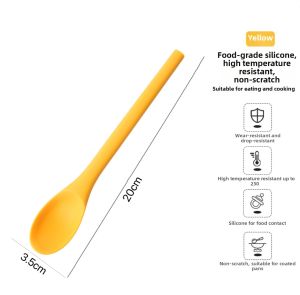 New Food Grade Silicone Spoon Heat Resistant Eating Spoon Adult Child Soup Spoon Soup Ladle Small Key Utensils Dining Tableware