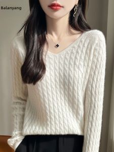 BALANYANG | Áo Sweater Cổ V Cao Cấp 100% Tinh Khiết