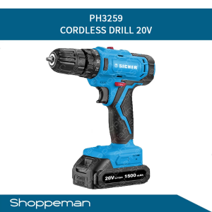 SICHER CORDLESS DRILL WIRELESS IMPACT DRILL WITH BATTERY AND CHARGER 20V PH3259