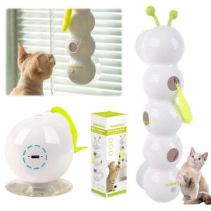 Intelligent Interactive Cat  Motion Activated Wack A Worm Post  With Tail Automatic Emerging from The Hole Teasing Cat