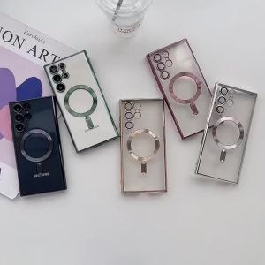 Magnetic Cases For Samsung Galaxy S25 S24 S23 S22 Plus Ultra Wireless Charging Original Soft Cover