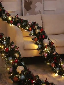 OUTDOORMORE Christmas Rattan 2025 Christmas Decoration Light Green Rattan Green Christmas Garland