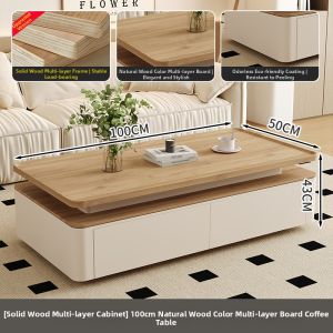 YIYOU | French Creamy Style Living Room Coffee Table with Storage