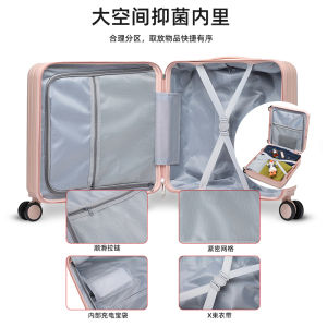 Front Opening Carry-On Suitcase 18 Inch Luggage No Check-In 20 Inch Multi-Function Pull Rod Box Password Travel Suitcase