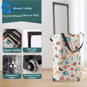 MENGMIAN | Durable Foldable Shopping Trolley Large Capacity Lightweight