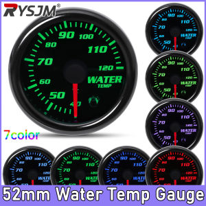 RYSJM | 40-120 Celsius Degree 52mm Water Temp Gauge with Water Temperature Sensor 7 Color Backlight LED Smoke Face 12v Car Meter