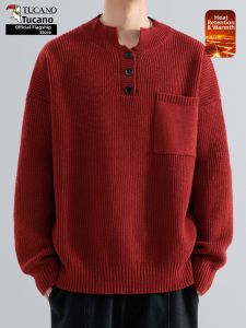 TUCANO | Burgundy Henry Collar Mens Winter Knitwear