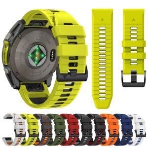 สายรัดซิลิโคนสองสี22มม. 26มม. สำหรับ Garmin Fenix 8 E 7X 7 6X Pro 5xplus epix Pro Gen 2 47มม. 51มม./ENDURO 3