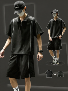 SZON | Bộ Đồ Thể Thao Dáng Rộng Tay Ngắn Phong Cách Mỹ Mùa Hè