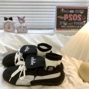 Comfortable Sporty Flat Bottom Running Shoes for Women Casual Slip-On Sneakers Fashionable All-Season Leather Upper