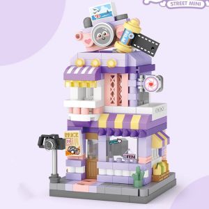 Restaurant Dessert Coffee Pet Fruit Store Street View Food House Building Blocks Kit Girls Bricks Model Kids Boy Toy Child Gifts