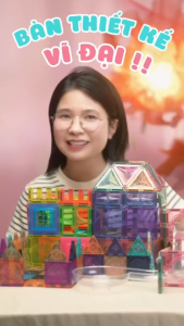 MNTL | Đồ Chơi Xếp Hình Nam Châm Kích Thích Sáng Tạo Cho Bé Bằng Nhựa ABS An Toàn [Tặng Giỏ Gấu Nâu]