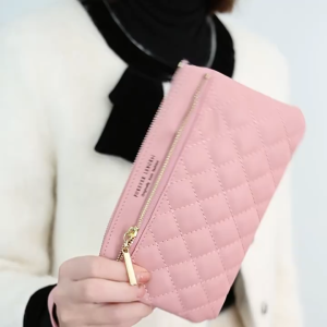 Ladies Rhombus Stitch Small Wallet Multi Slot Card Purse Lightweight Portable Coin Hand Pouch Daily
