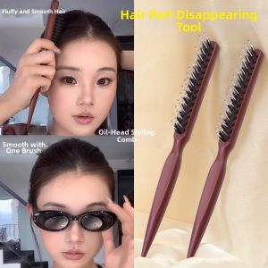 JIUDUOLAN | Pig Bristle Narrow Teeth Comb for Volume and Fluffing 3 Rows Small Pointed Tail
