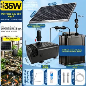 YUANMUXUAN | Solar Powered Water Pump with Filter and Battery