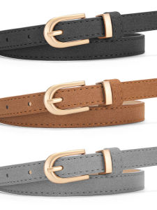 Matte Faux Leather Belt Thin Narrow Jeans Style Womens Decorative Buckle Light Color Coffee Pink Purple Camel Bright Color