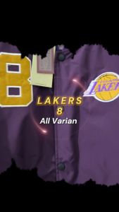 RUBBY Jaket Varsity Baseball Pria wanita Lakers 8 Full Bordir Casual Vintage Basketball