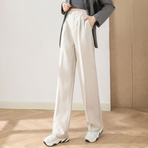 Loose Pants Womens Summer Casual 2022 New Arrival Spring & Fall High Waist Loose Drooping Straight-leg Mop White Suit Pants