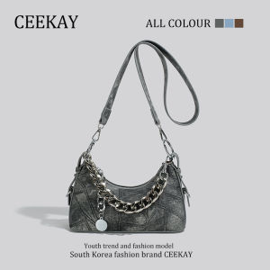 Túi Đeo Chéo Denim Ceekay Mùa Hè Túi Đeo Chéo Nữ Thời Trang Túi Đeo Chéo Kiểu Pháp Túi Đeo Chéo Bằng Da Tổng Hợp Khóa Kéo