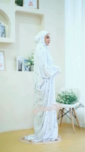 elfatma786 - Mukena Terusan Dewasa Bordir Bunga Sakura Rayon Premium