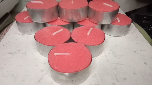 Lilin Tealight Lilin Dekorasi Merah 6 Jam Isi 10 Pcs