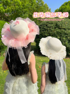 Childrens Summer New Style UV Protection Sun Hat Little Girl Outdoor Fashionable Wide Brim Straw Hat Baby Girls Hat
