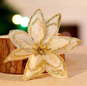 Bunga natal merah hiasa katsuba dekorasi parcel kado natal christmas tangkai