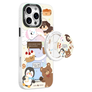 Asina | Cute High-end Magnetic Stand Full Enclosure Phone Case for iPhone