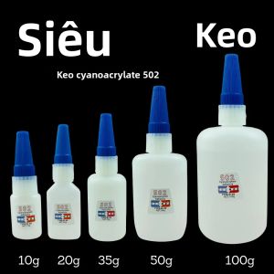 502 Siêu Keo Cyanoacrylate Dính Liền Nhanh Khô Liên Kết Mạnh Mẽ Cho Đồ Trang Sức Đồ Chơi Giày-Có Sẵn 10/20/35/50/100G