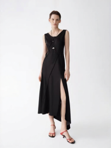 edition | Irregular Acetate Black Dress
