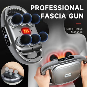 เครื่องนวดพังผืดหกหัวความถี่สูงแรงสั่นสะเทือนที่เอวหลังไหล่ตัวเครื่องนวดตัวเครื่องเผาผลาญไขมันชาร์จ USB ให้กล้ามเนื้อผ่อนคลายฟิตเนส