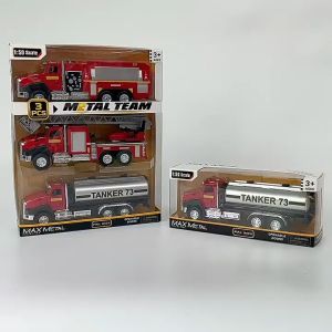 Metal Pull-back car toys Alloy Truck for kids Engineering Construction Fire Truck. Toys for boys. HEYBABE
