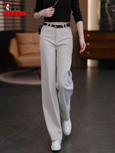 High Waist Wide Leg Denim Jeans Womens Spring Loose Slim Straight Drapey Floor-Length TUCANO Casual Cotton Stretch Denim